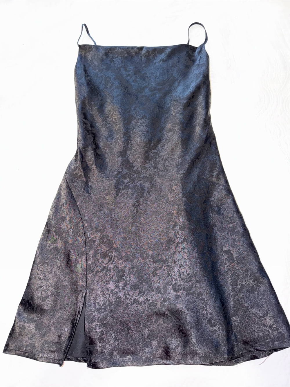 Stella Laguna Beach Black Floral Jacquard Slip Dress